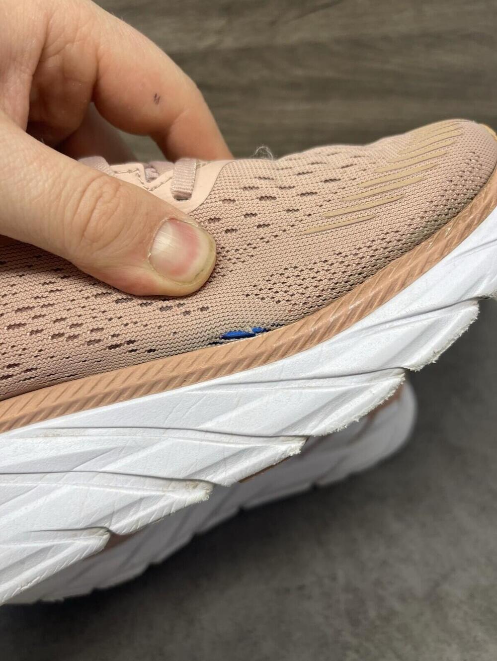 HOKA Clifton 7 Sneakers Womens Size 10 Misty Rose Pink Running Athletic Trainer - Picture 7 of 11